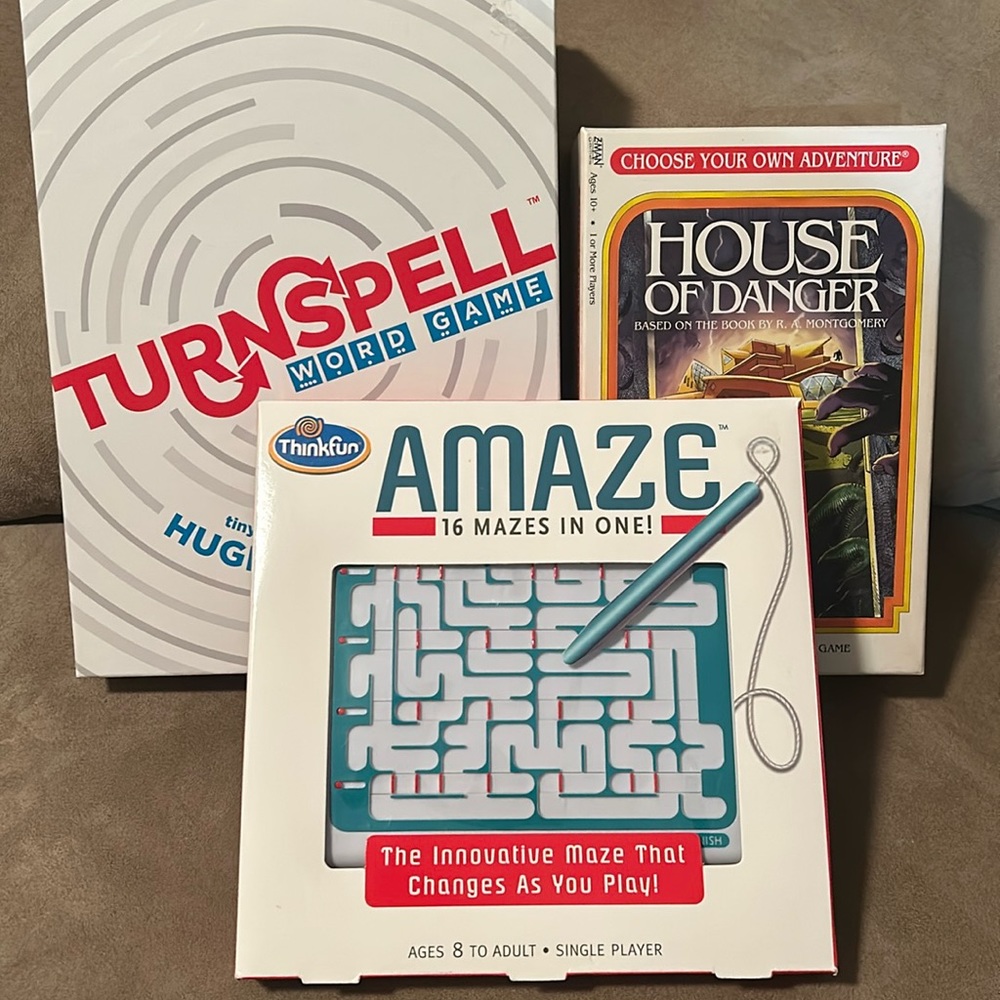 3 Family Games: Amaze, TurnSpell and Choose Your Own Adventure- House of Danger